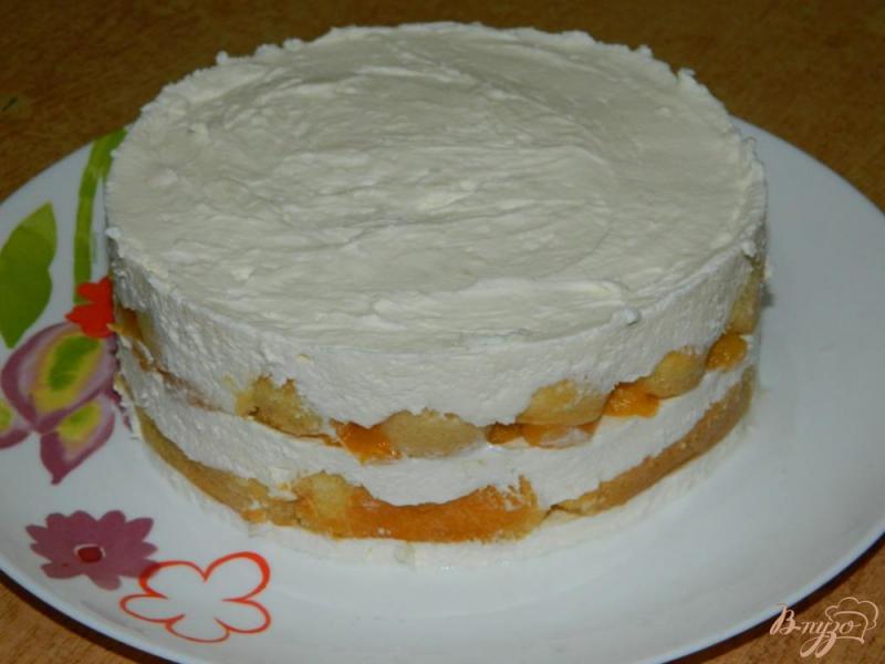 Фото приготовление рецепта: Мандариновый торт с печеньем «Савоярди» шаг №6