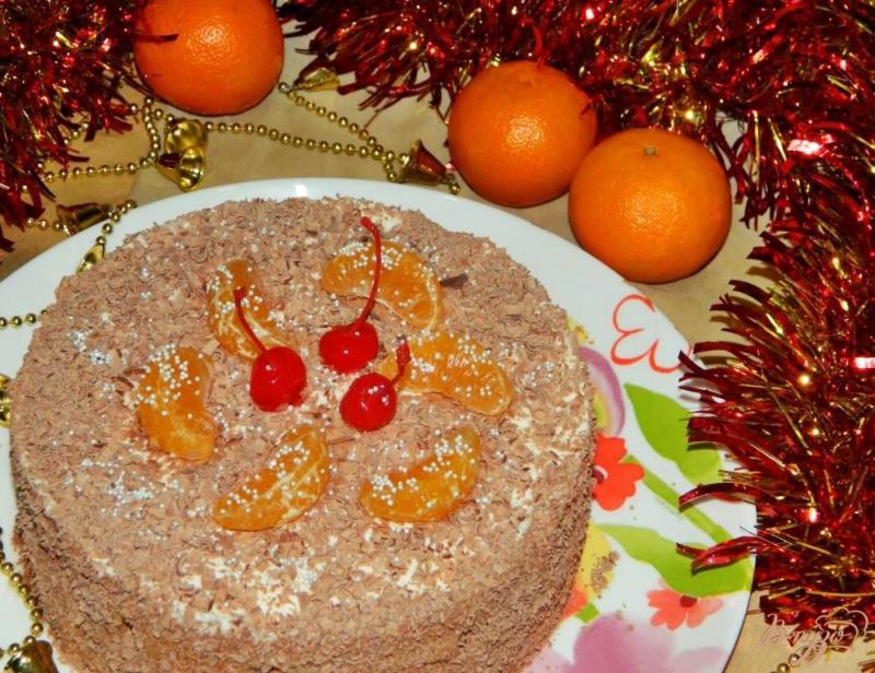 Фото приготовление рецепта: Мандариновый торт с печеньем «Савоярди» шаг №7