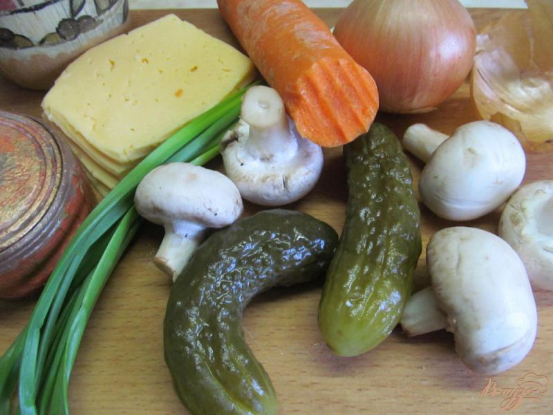 Фото приготовление рецепта: Грибной салат с сыром и морковью шаг №1