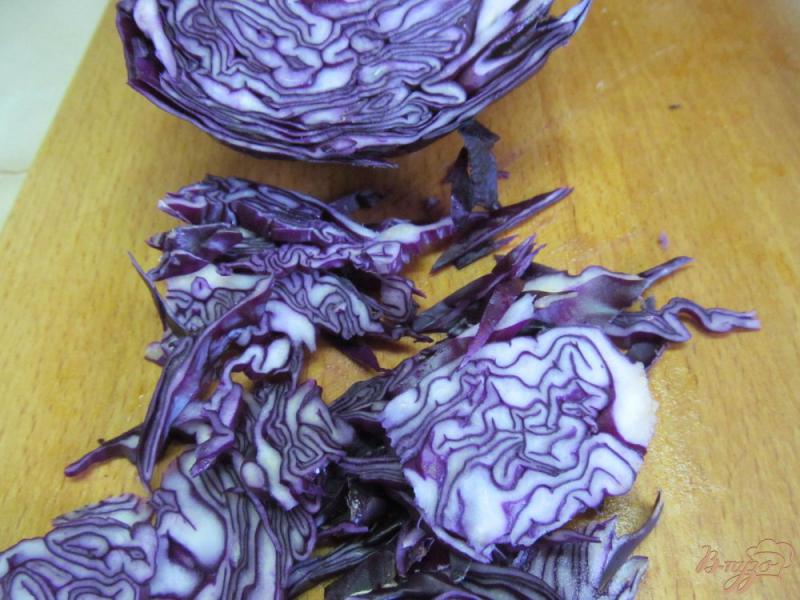 Фото приготовление рецепта: Постный салат с красной капустой шаг №2