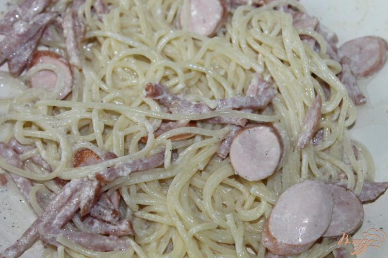 Фото приготовление рецепта: Спагетти с мясной начинкой шаг №5