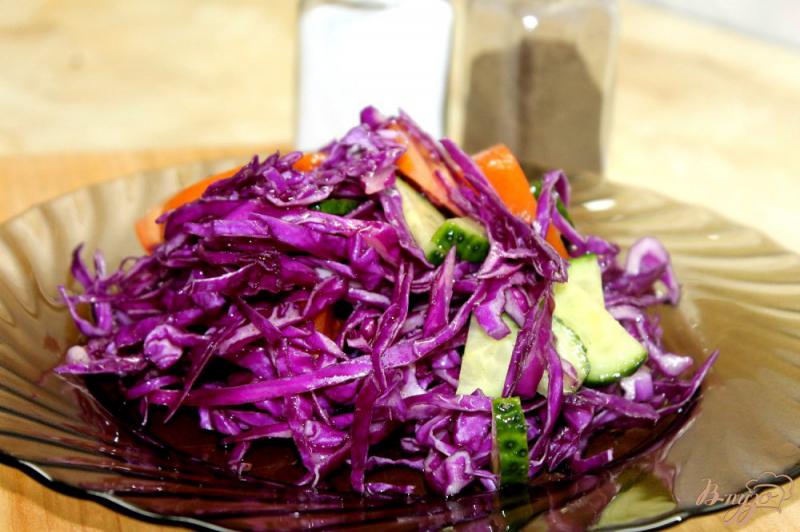 Фото приготовление рецепта: Фитнес салат с краснокочанной капусты шаг №5