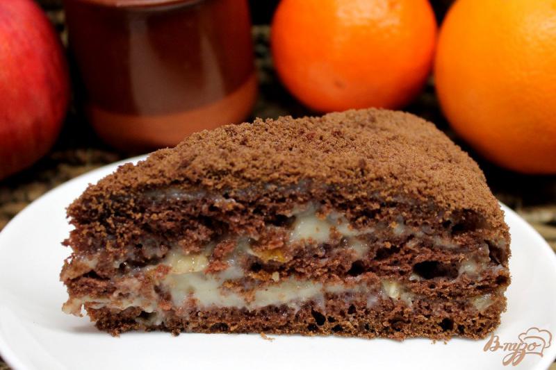 Фото приготовление рецепта: Шоколадный торт с заварным кремом шаг №11