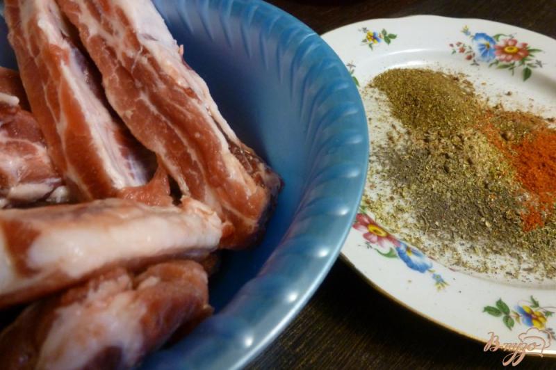 Фото приготовление рецепта: Свиные ребрышки,запеченные с картофелем и тыквой в рукаве шаг №1