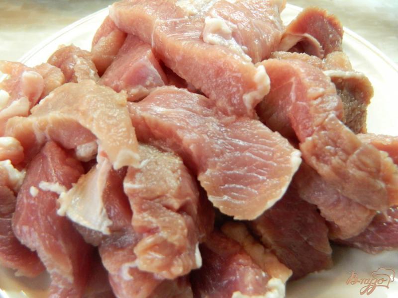 Фото приготовление рецепта: Тушеная свинина с овощами шаг №1