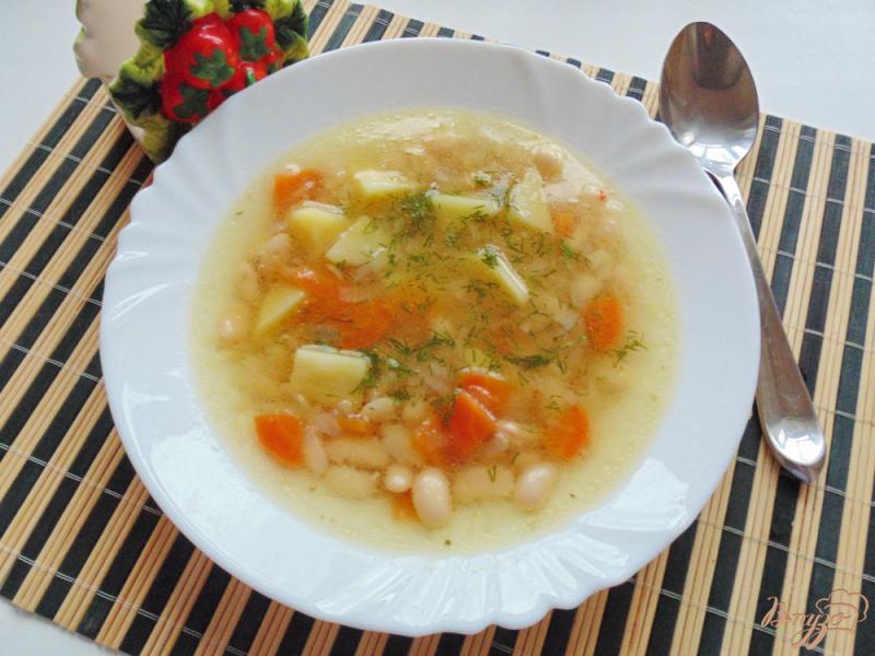 Фото приготовление рецепта: Постный фасолевый суп шаг №6