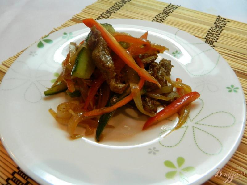 Фото приготовление рецепта: Огурцы с мясом по - китайски шаг №9