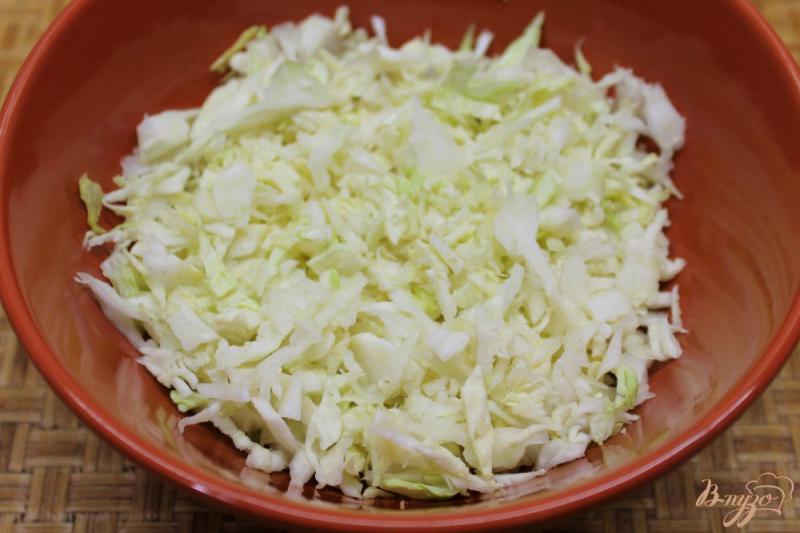 Фото приготовление рецепта: Салат из капусты с курятиной и брынзой шаг №1