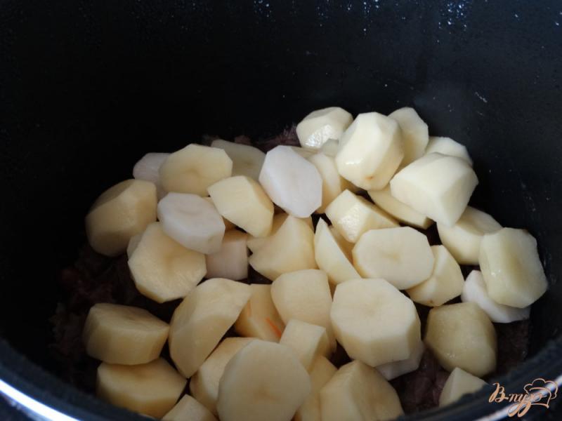 Фото приготовление рецепта: Говядина тушеная с картофелем и фасолью шаг №5
