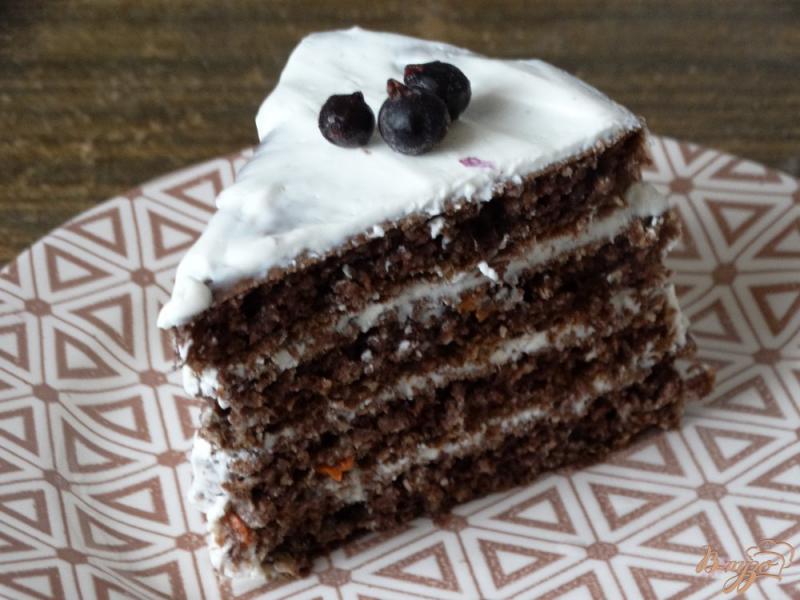 Фото приготовление рецепта: Диетический шоколадный тортик с годжи шаг №8