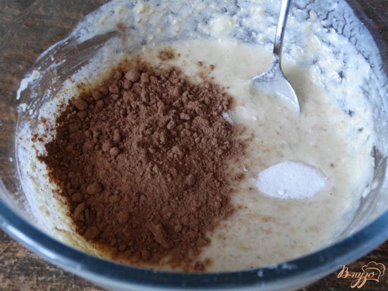 Фото приготовление рецепта: Диетический шоколадный тортик с годжи шаг №3