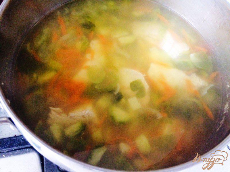 Фото приготовление рецепта: Овощной суп с индейкой для деток шаг №4