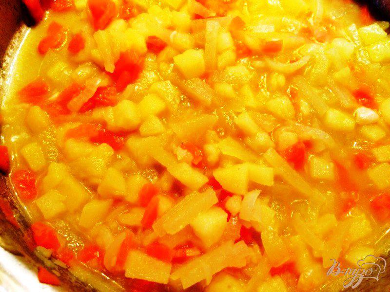 Фото приготовление рецепта: Суп овощной на бульоне из телятины шаг №3