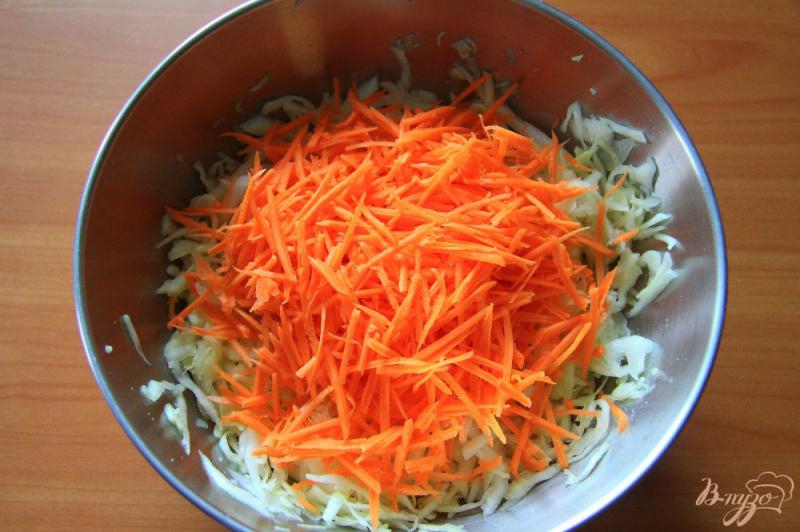 Фото приготовление рецепта: Салат со свежей капустой, морковью и помидорами шаг №3