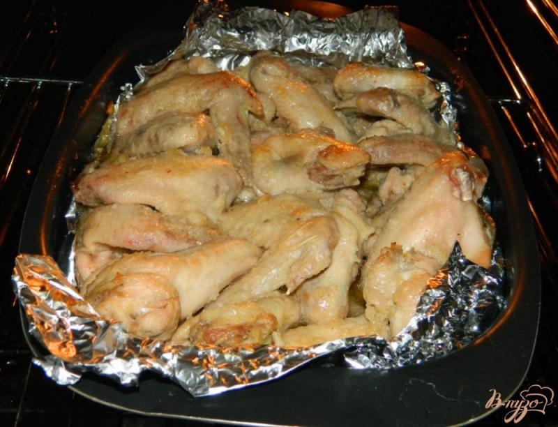 Фото приготовление рецепта: Крылышки в луково-чесночном маринаде шаг №5