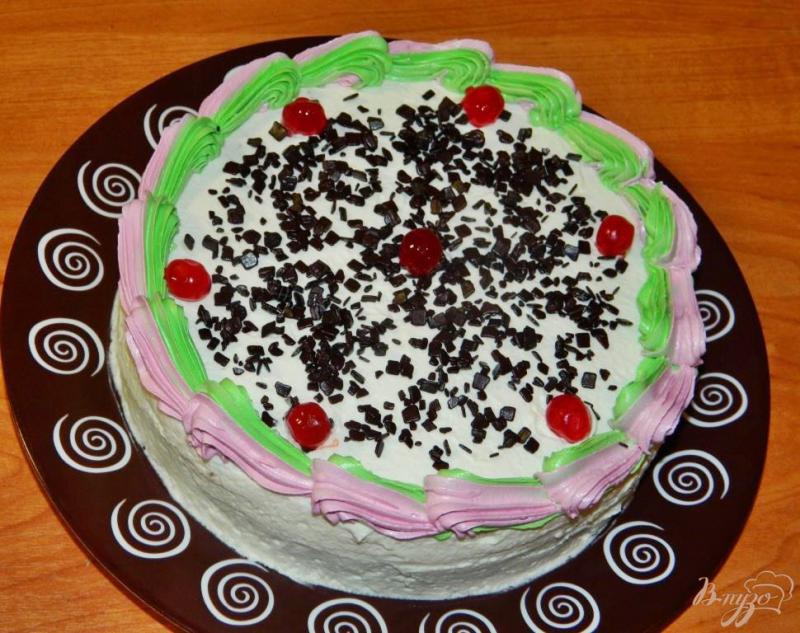 Фото приготовление рецепта: Шоколадно-сливочный торт шаг №6