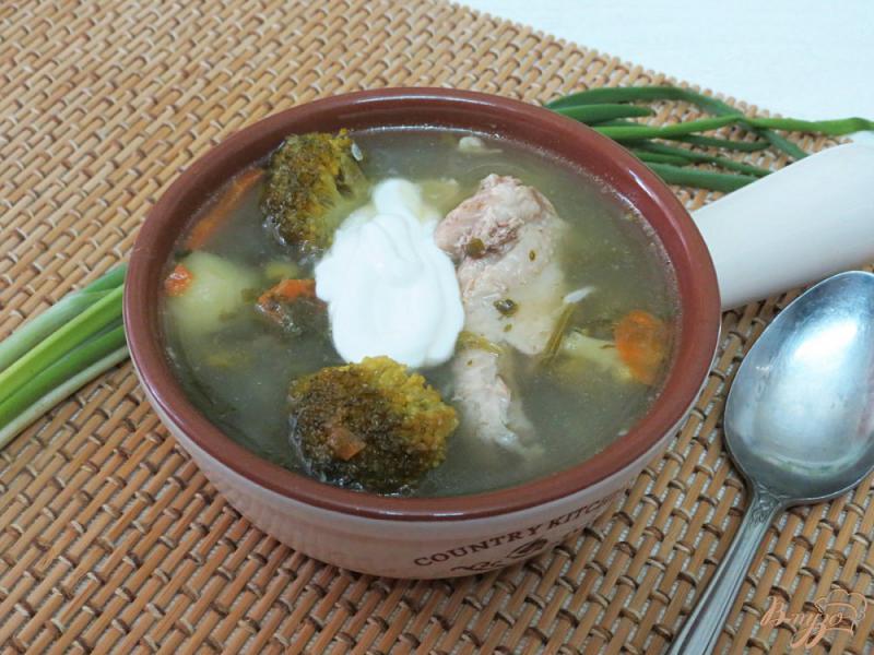 Фото приготовление рецепта: Витаминный зелёный суп шаг №6