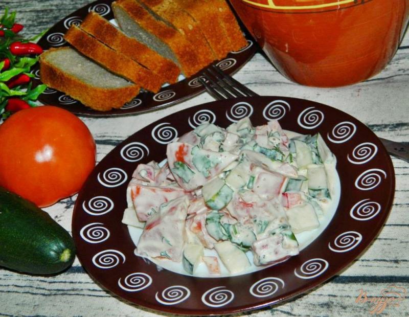 Фото приготовление рецепта: Овощной салат шаг №5