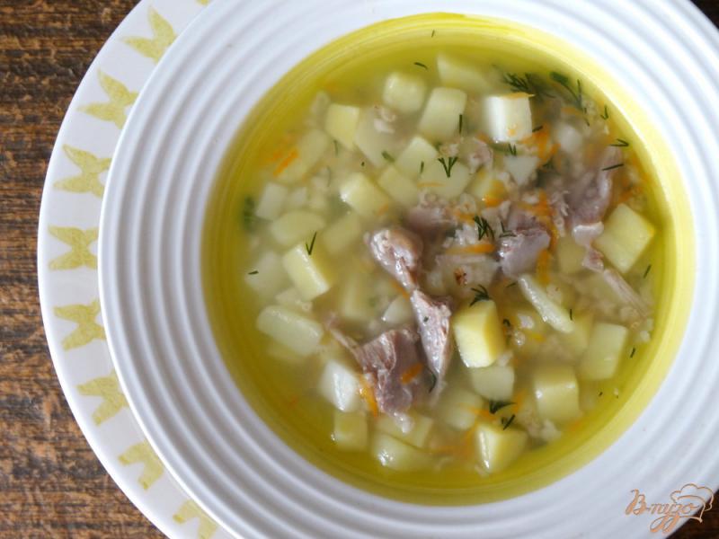 Фото приготовление рецепта: Суп с индейкой и овсянкой шаг №6