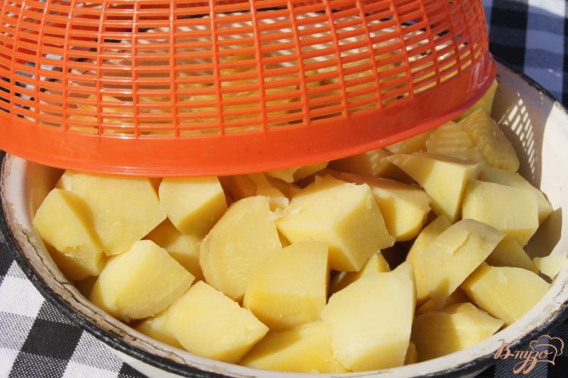 Фото приготовление рецепта: Дачный картофель на шкварках шаг №2