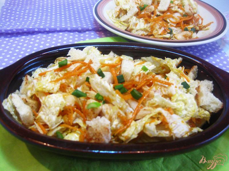 Фото приготовление рецепта: Салат с пекинской капустой и морковью по-корейски шаг №8