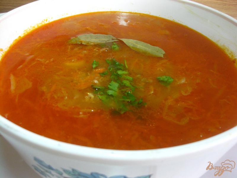 Фото приготовление рецепта: Овощной суп с консервой и фасолью шаг №13