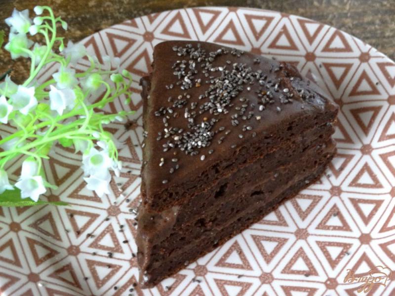 Фото приготовление рецепта: Диетический тортик шоколадно-шоколадный шаг №9