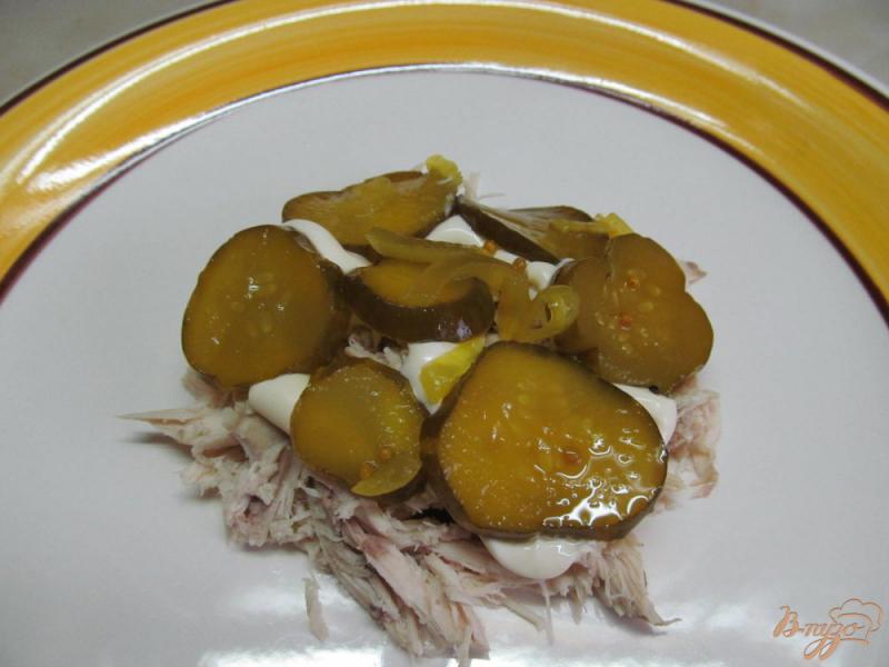 Фото приготовление рецепта: Салат из жареной картошки с мясом курицы шаг №5