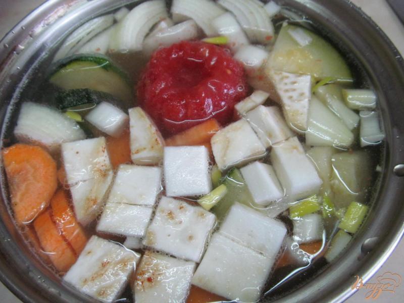 Фото приготовление рецепта: Постный овощной суп шаг №4