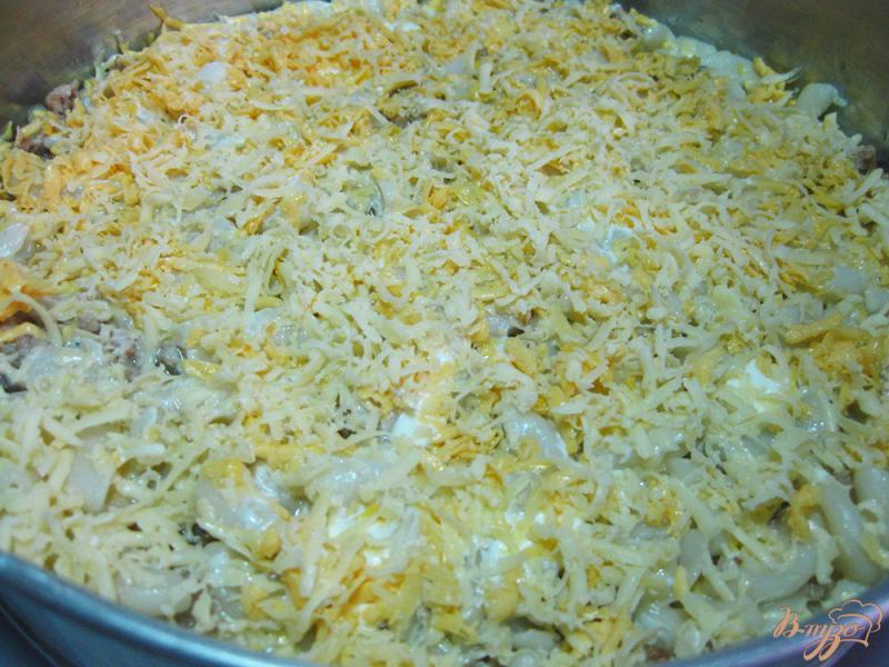 Фото приготовление рецепта: Запеканка из макарон с фаршем и сыром шаг №12