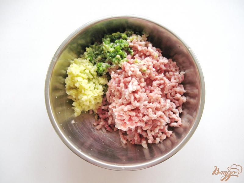 Фото приготовление рецепта: Котлеты из свинины с курицей и зеленым луком шаг №1