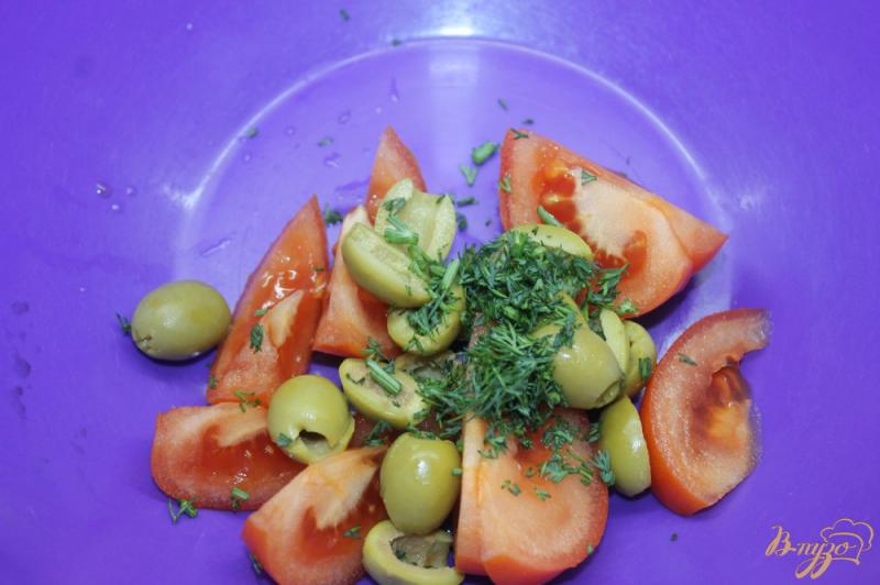 Фото приготовление рецепта: Постный овощной салат с красным луком шаг №3