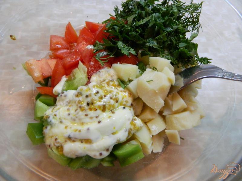 Фото приготовление рецепта: Острый салат из овощей с зеленью шаг №4