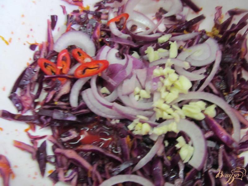 Фото приготовление рецепта: Салат из красной капусты с апельсиновым соком шаг №3