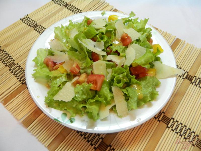 Фото приготовление рецепта: Легкий салат с горчично -  ореховой заправкой шаг №9
