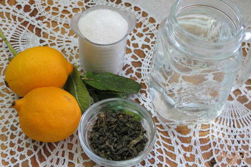 Фото приготовление рецепта: Лимонный напиток с мятой и зелёным чаем шаг №1