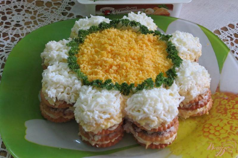 Фото приготовление рецепта: Салат из сардин и крекеров шаг №13