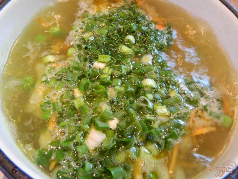 Фото приготовление рецепта: Постный суп с зеленым горошком шаг №7