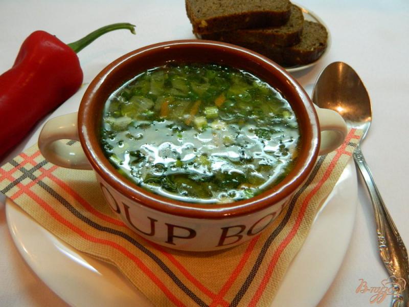 Фото приготовление рецепта: Постный суп с зеленым горошком шаг №8
