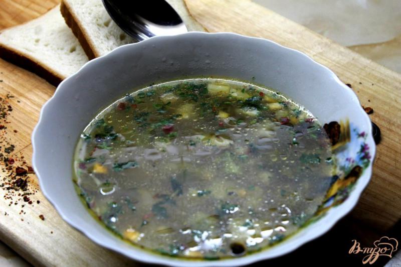 Фото приготовление рецепта: Суп с кукурузой, брокколи и свининой шаг №6