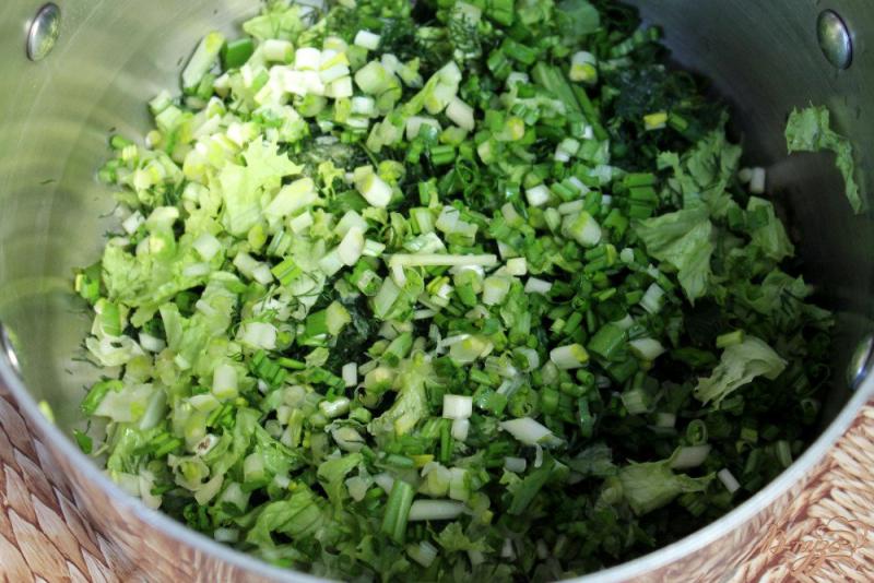 Фото приготовление рецепта: Окрошка на сметане, с мороженной зеленью ассорти. шаг №1