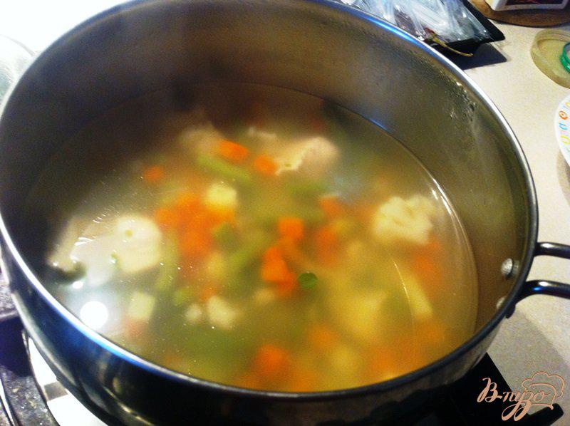 Фото приготовление рецепта: Суп овощной с индейкой для деток шаг №4