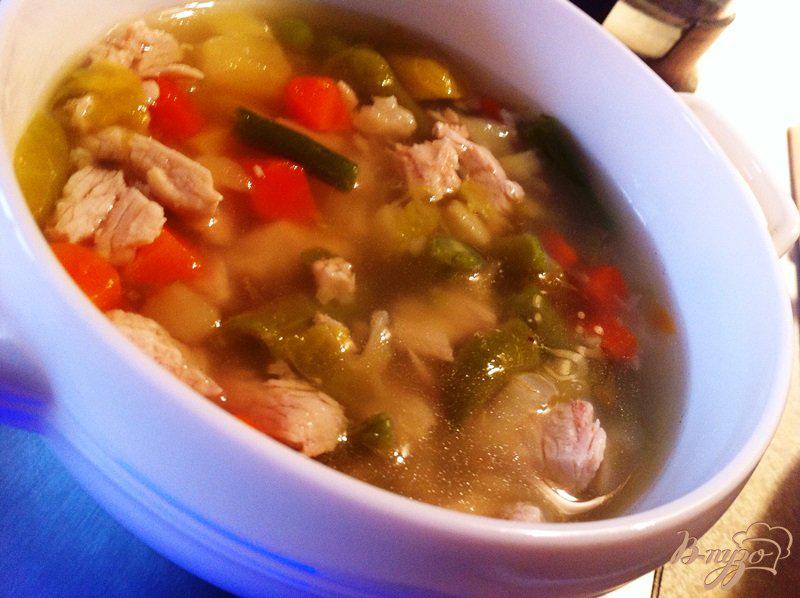 Фото приготовление рецепта: Суп овощной с индейкой для деток шаг №6