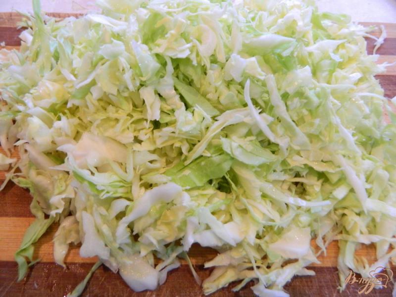Фото приготовление рецепта: Салат из свежей капусты с перцем и сыром сулугуни шаг №1