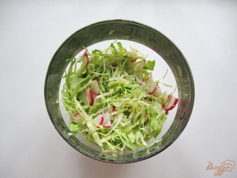 Фото приготовление рецепта: Салат с молодой капустой шаг №6
