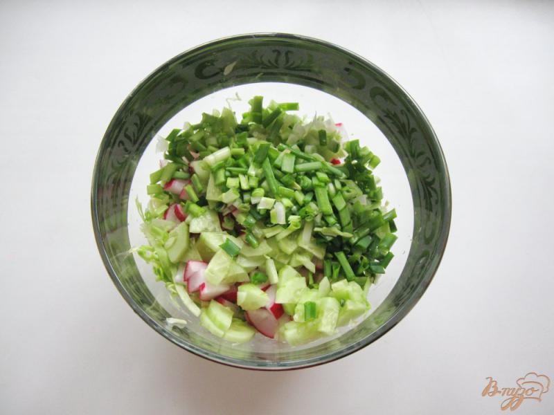 Фото приготовление рецепта: Салат с молодой капустой шаг №4