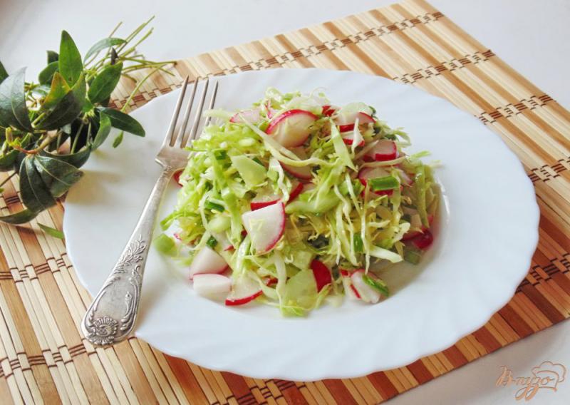 Фото приготовление рецепта: Салат с молодой капустой шаг №7