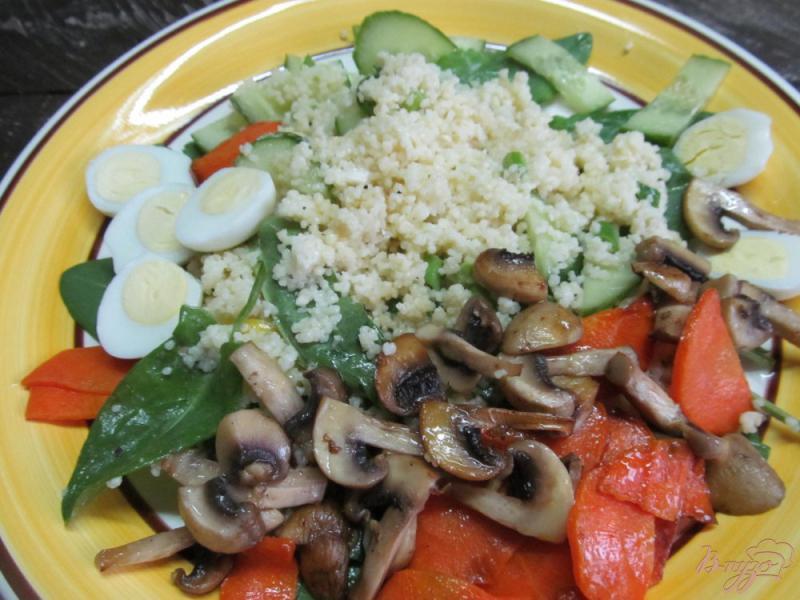 Фото приготовление рецепта: Кус-кус с овощами и запеченными ребрами под беконом шаг №10