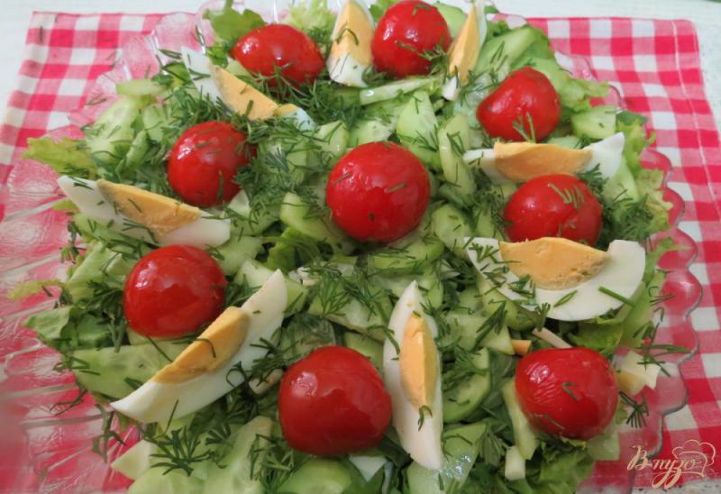Фото приготовление рецепта: Салат весенний с копчёным сыром шаг №5