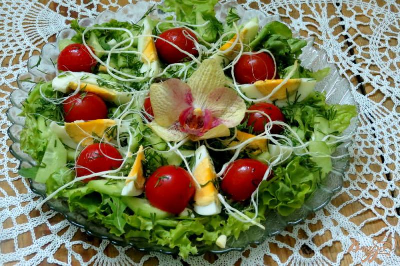 Фото приготовление рецепта: Салат весенний с копчёным сыром шаг №6